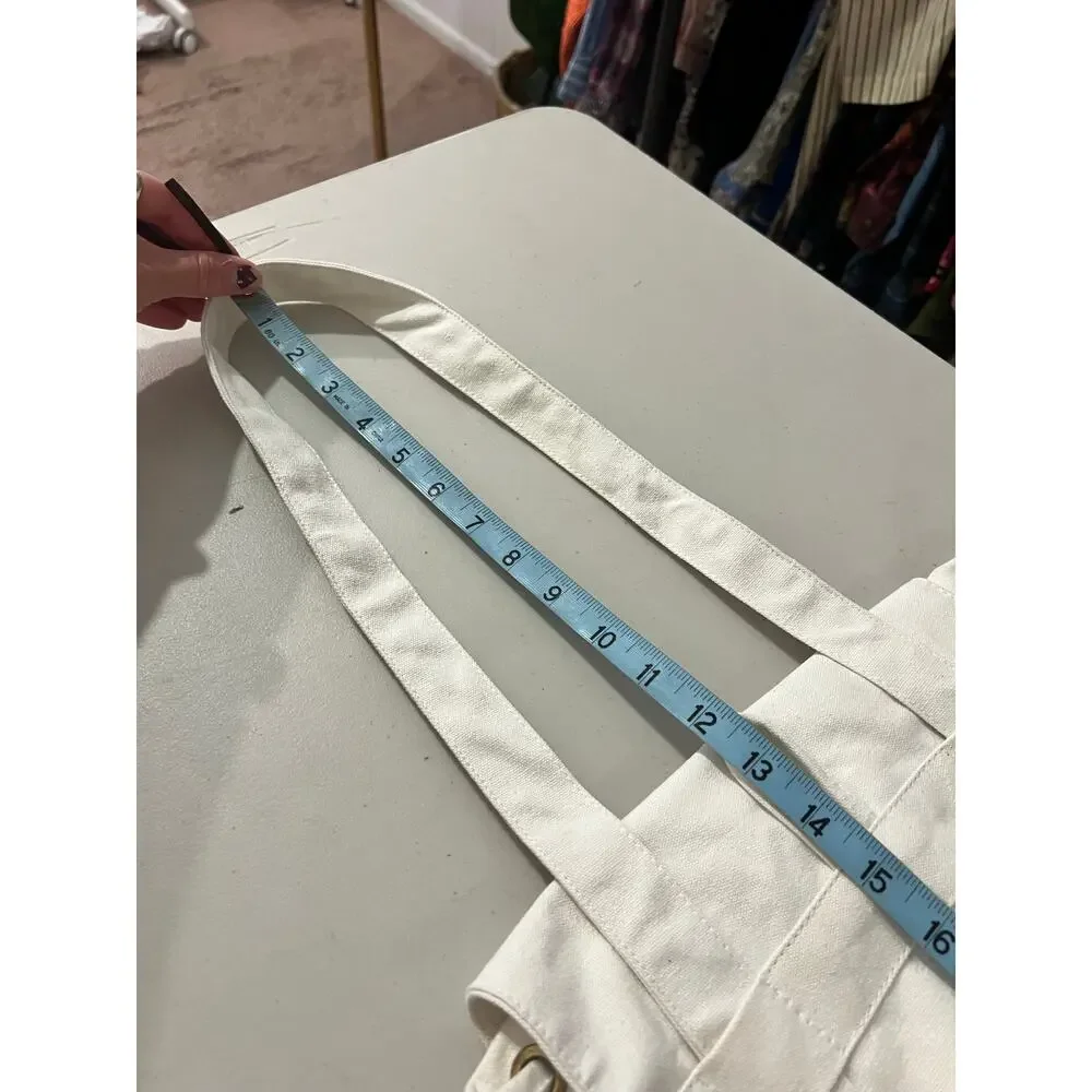 Laude The Label Cream Ivory Cotton Canvas Convertible Backpack